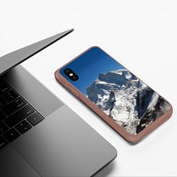 Чехол iPhone XS Max матовый Канченджанга, Гималаи, 8 586 м, цвет: 3D-коричневый — фото 2