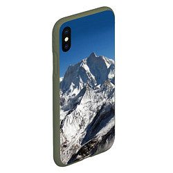 Чехол iPhone XS Max матовый Канченджанга, Гималаи, 8 586 м, цвет: 3D-темно-зеленый — фото 2