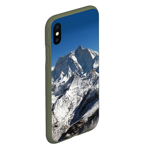 Чехол iPhone XS Max матовый Канченджанга, Гималаи, 8 586 м / 3D-Темно-зеленый – фото 2