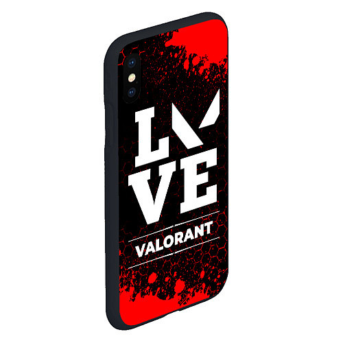 Чехол iPhone XS Max матовый Valorant love классика / 3D-Черный – фото 2