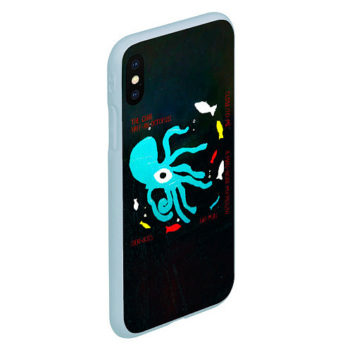 Чехол iPhone XS Max матовый Half an Octopuss - The Cure / 3D-Голубой – фото 2