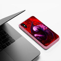 Чехол iPhone XS Max матовый Берсерк Демон, цвет: 3D-малиновый — фото 2