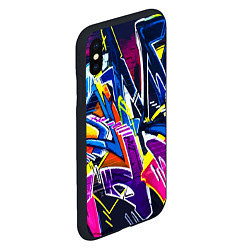 Чехол iPhone XS Max матовый Крутое экспрессивное граффити, цвет: 3D-черный — фото 2