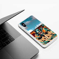 Чехол iPhone XS Max матовый Стена с забойным граффити, цвет: 3D-белый — фото 2
