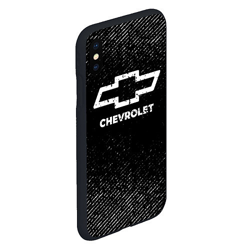 Чехол iPhone XS Max матовый Chevrolet с потертостями на темном фоне / 3D-Черный – фото 2