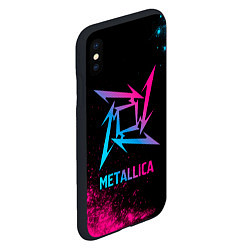 Чехол iPhone XS Max матовый Metallica - neon gradient, цвет: 3D-черный — фото 2