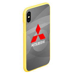 Чехол iPhone XS Max матовый Mitsubishi - серая с кружочками абстракция, цвет: 3D-желтый — фото 2