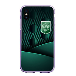Чехол iPhone XS Max матовый Зеленый герб России