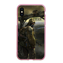 Чехол iPhone XS Max матовый STALKER Тень Чернобыля Постер, цвет: 3D-розовый