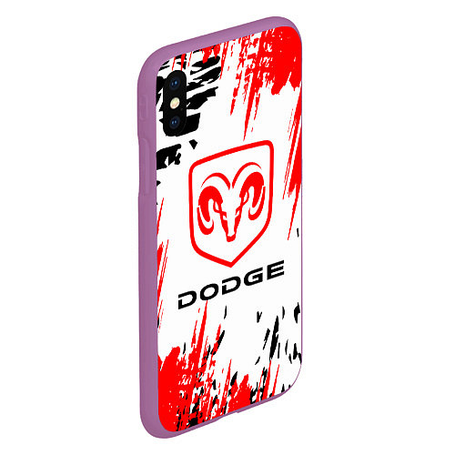 Чехол iPhone XS Max матовый Dodge - краска / 3D-Фиолетовый – фото 2