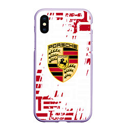 Чехол iPhone XS Max матовый Porsche - паттерн