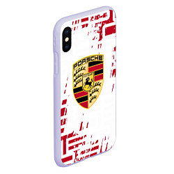 Чехол iPhone XS Max матовый Porsche - паттерн, цвет: 3D-светло-сиреневый — фото 2