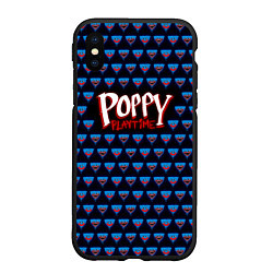 Чехол iPhone XS Max матовый Poppy Playtime - Huggy Wuggy Pattern, цвет: 3D-черный