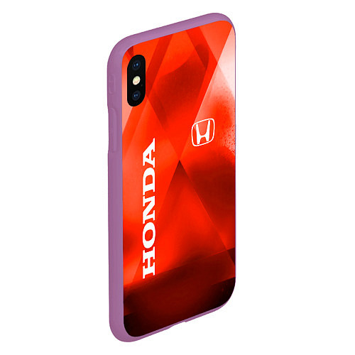 Чехол iPhone XS Max матовый Honda - красная абстракция / 3D-Фиолетовый – фото 2