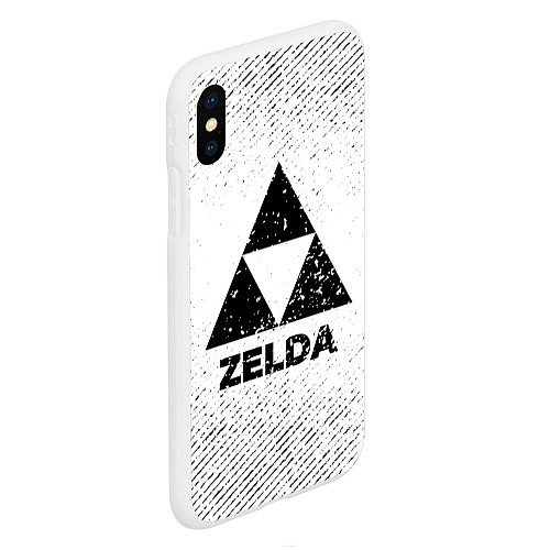 Чехол iPhone XS Max матовый Zelda с потертостями на светлом фоне / 3D-Белый – фото 2