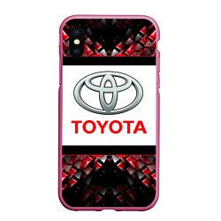 Чехол iPhone XS Max матовый Toyota - абстракция - лого