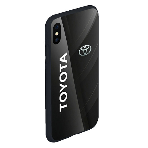 Чехол iPhone XS Max матовый Toyota - серая абстракция / 3D-Черный – фото 2