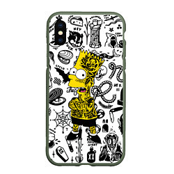 Чехол iPhone XS Max матовый Барт Симпсон весь в татухах - Hype