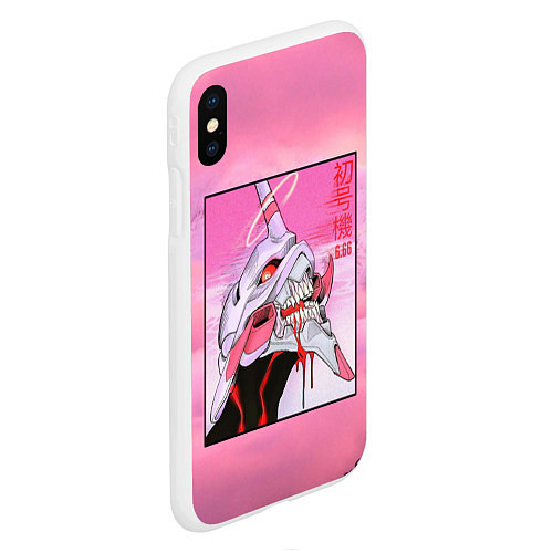 Чехол iPhone XS Max матовый EVANGELION PINK Берсерк mode / 3D-Белый – фото 2