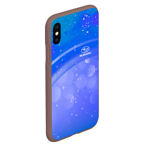 Чехол iPhone XS Max матовый Субару - sport / 3D-Коричневый – фото 2