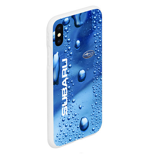 Чехол iPhone XS Max матовый Subaru - капли / 3D-Белый – фото 2