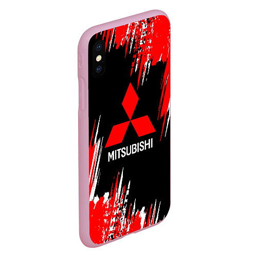 Чехол iPhone XS Max матовый Mitsubishi - краска / 3D-Розовый – фото 2