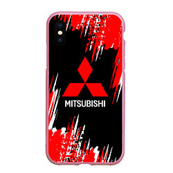 Чехол iPhone XS Max матовый Mitsubishi - краска, цвет: 3D-розовый