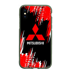 Чехол iPhone XS Max матовый Mitsubishi - краска, цвет: 3D-темно-зеленый