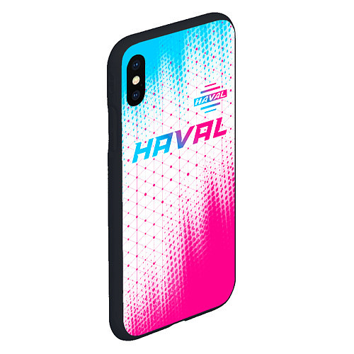 Чехол iPhone XS Max матовый Haval neon gradient style: символ сверху / 3D-Черный – фото 2