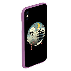 Чехол iPhone XS Max матовый Бог смерти японская иллюстрация, цвет: 3D-фиолетовый — фото 2