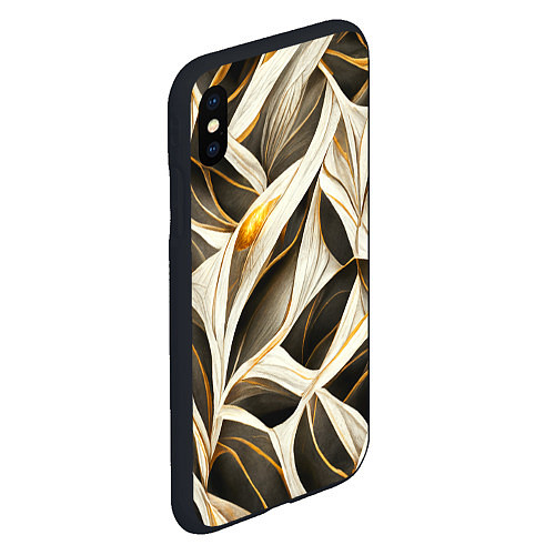 Чехол iPhone XS Max матовый Элегантная абстракция / 3D-Черный – фото 2