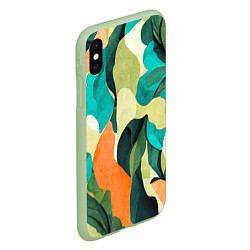 Чехол iPhone XS Max матовый Multicoloured camouflage, цвет: 3D-салатовый — фото 2