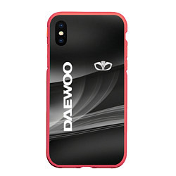 Чехол iPhone XS Max матовый Daewoo - абстракция, цвет: 3D-красный