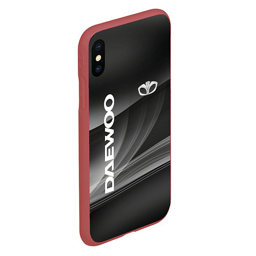 Чехол iPhone XS Max матовый Daewoo - абстракция / 3D-Красный – фото 2