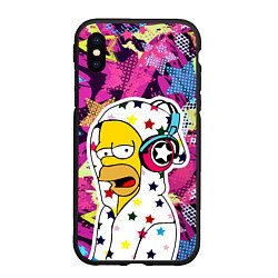 Чехол iPhone XS Max матовый Гомер Симпсон в звёздном балахоне!