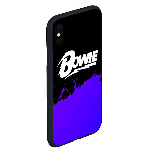 Чехол iPhone XS Max матовый David Bowie purple grunge / 3D-Черный – фото 2