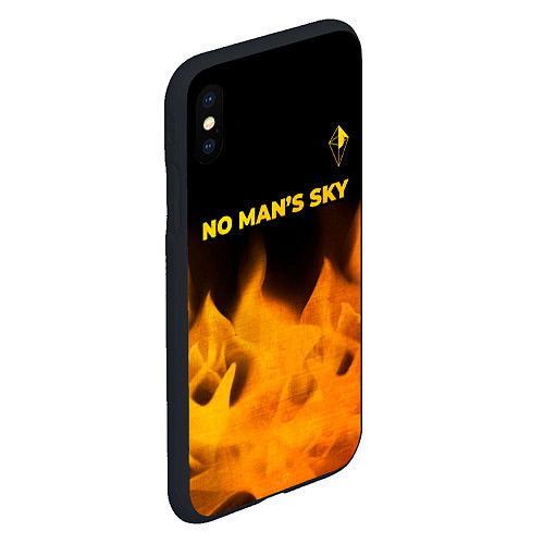 Чехол iPhone XS Max матовый No Mans Sky - gold gradient: символ сверху / 3D-Черный – фото 2