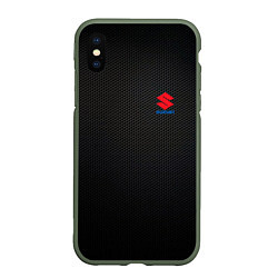 Чехол iPhone XS Max матовый Suzuki - карбон