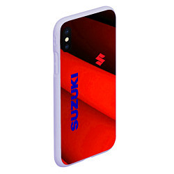Чехол iPhone XS Max матовый Suzuki - абстракция, цвет: 3D-светло-сиреневый — фото 2