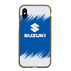 Чехол iPhone XS Max матовый Suzuki - sport, цвет: 3D-коричневый