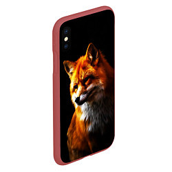 Чехол iPhone XS Max матовый Лисичка рыжая, цвет: 3D-красный — фото 2