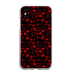 Чехол iPhone XS Max матовый Знаки нашей любви