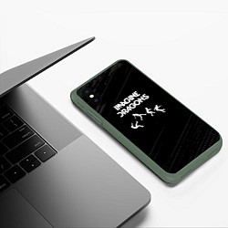 Чехол iPhone XS Max матовый Imagine Dragons - Alternative, цвет: 3D-темно-зеленый — фото 2