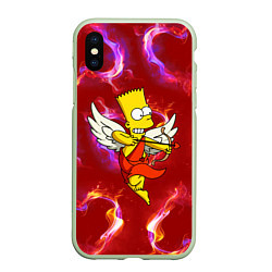 Чехол iPhone XS Max матовый Барт Симпсон стреляет из лука в сердце