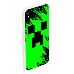 Чехол iPhone XS Max матовый Minecraft squares, цвет: 3D-белый — фото 2