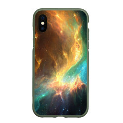 Чехол iPhone XS Max матовый Крыло звезды, цвет: 3D-темно-зеленый