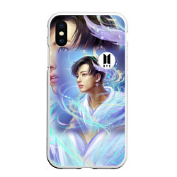 Чехол iPhone XS Max матовый BTS JK, цвет: 3D-белый