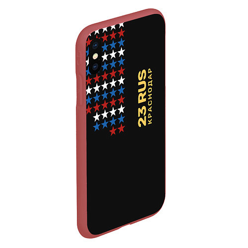 Чехол iPhone XS Max матовый 23 RUS Краснодар / 3D-Красный – фото 2