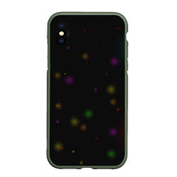Чехол iPhone XS Max матовый Красочный мир, цвет: 3D-темно-зеленый