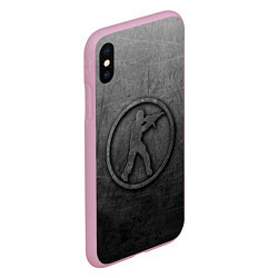 Чехол iPhone XS Max матовый Чугунный логотип Counter Strike, цвет: 3D-розовый — фото 2